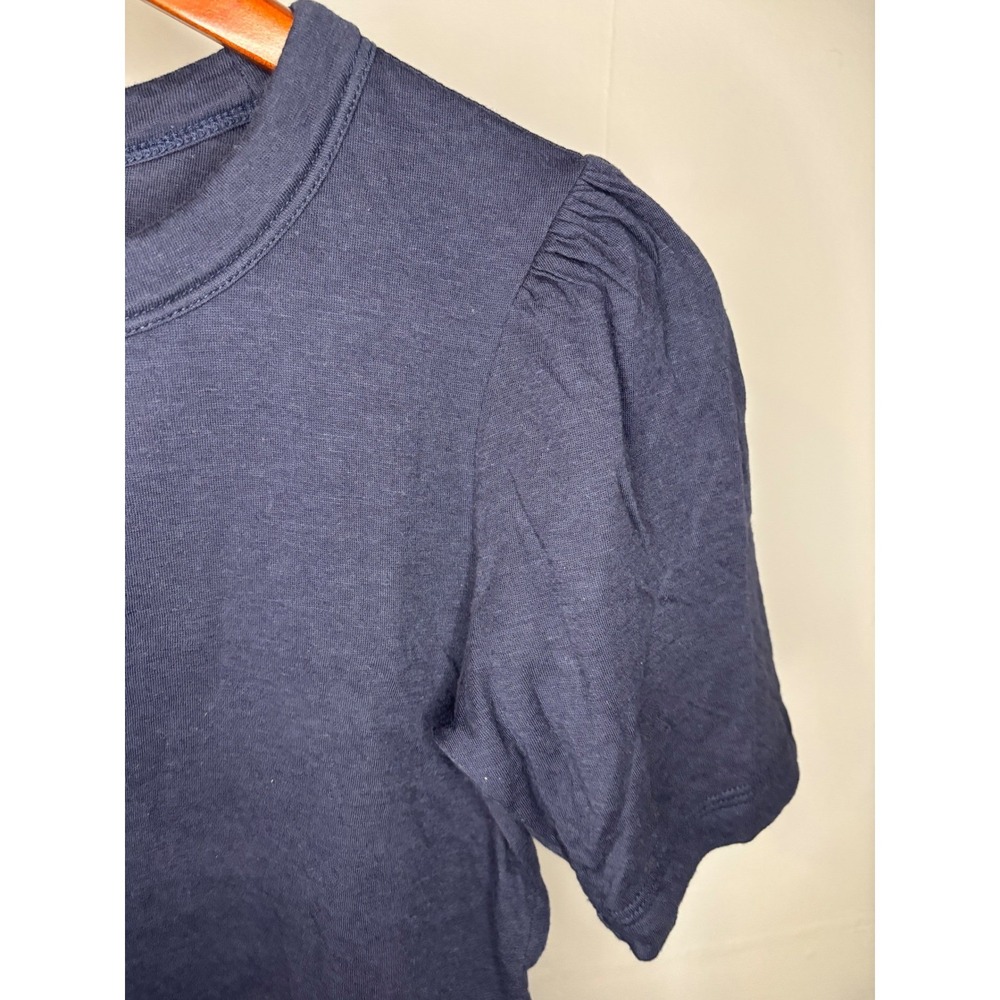 Faherty Cloud Puff Sleeve Tee Navy Pima Cotton Womens XS - Picture 6 of 8